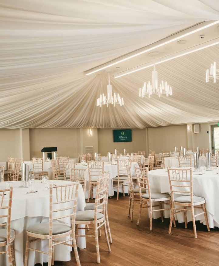 Banqueting style in the castle pavilion at killeavy castle estate www.killeavycastle.com_v2